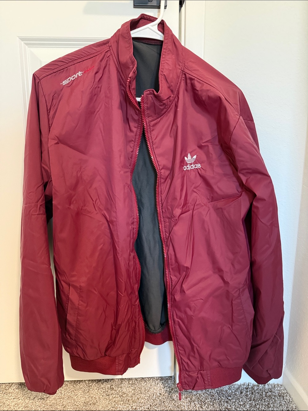 Adidas Maroon Lightweight Track Jacket
